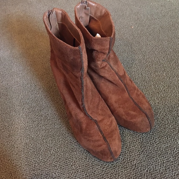 Worn once, suede ankle boots