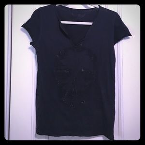 Zadig et Voltaire black crystal skull t-shirt!