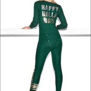 PINK onesie "HAPPY HOLLADAYS"