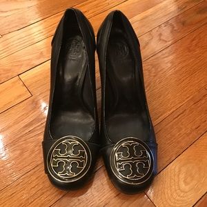 Tory Burch black leather heels