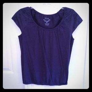 ❤️Navy Blue Lacy Cap Sleeve Top❤️
