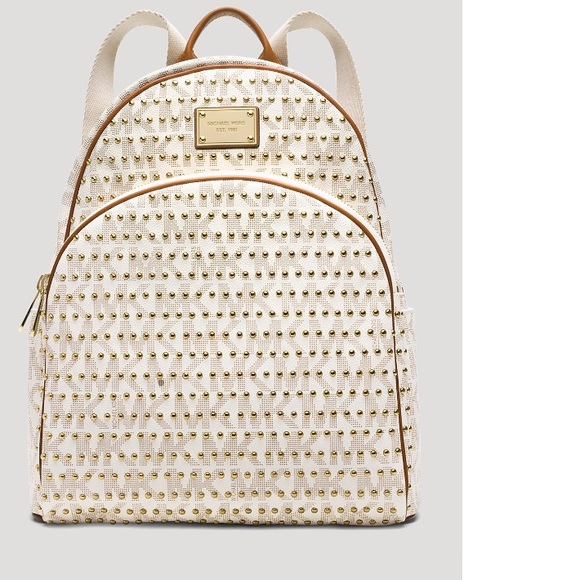 Michael Kors Handbags - Michael kors studded jet set back pack Large gold