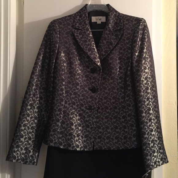 NWT Silver and Black Skirt Suit
