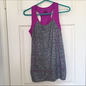 Purple & Gray exercise tank top
