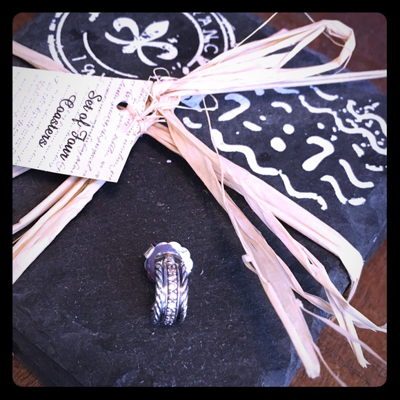 One Beautiful David Yurman Hoop Diamond Earring