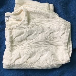 Express cream short sleeve tunic sweater