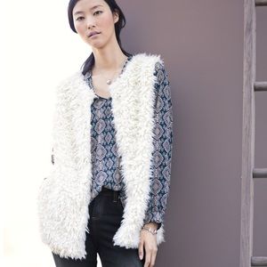 Faux Fur Vest Bobeau White