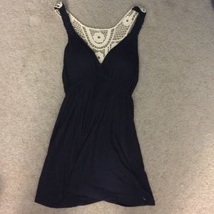 Navy Lace Back Tank Top