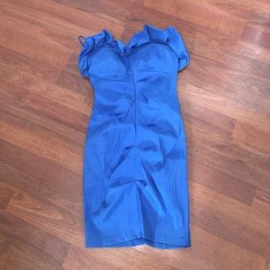 Strapless Blue Dress - Size M