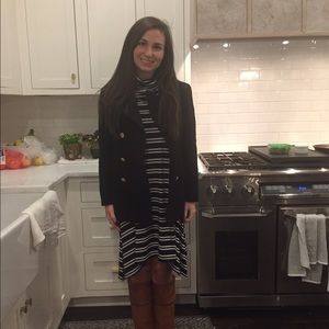 Jcrew stadium cloth peacoat (black)