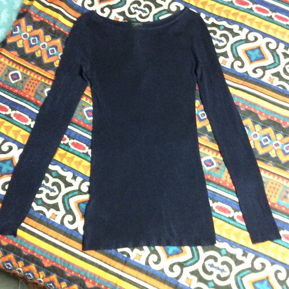 Ann Taylor Shimmery Blue Long Sleeve NWOT