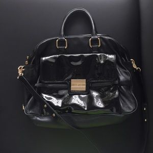 Zac Posen Black Patent Leather/Leather Satchel
