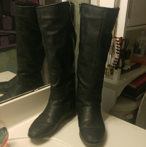 Gently worn black boots