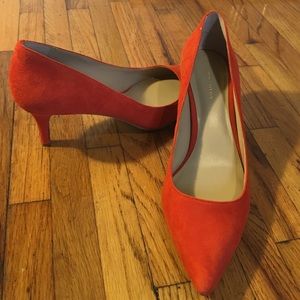 Ann Taylor kitten heels- orange suede