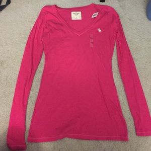 A&F Pink Long Sleeve T-Shirt