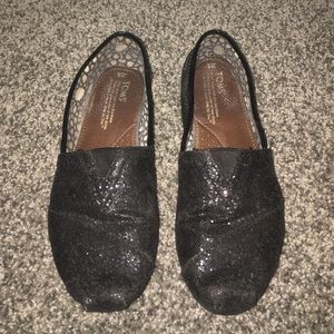 Black Glitter Toms