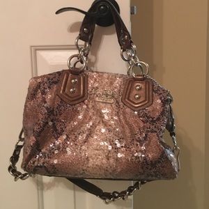 Croc Style Sequined Coach Bag