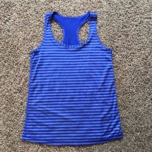 Danskin Now Blue Stripe Racerback Tank