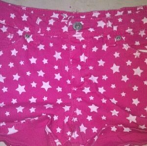 Pink and white star short