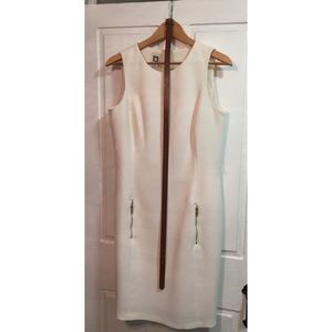 Anne Klein Eggshell Textured Belted Dress -Size 10