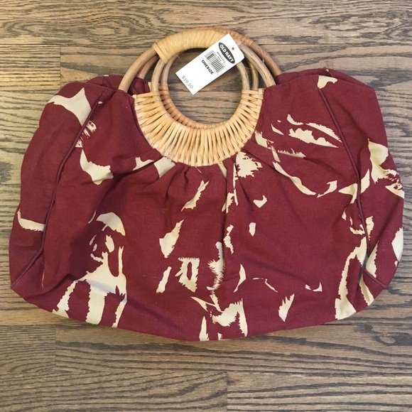 Old Navy red and cream canvas bag