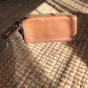 Coach Large camel color wristlet