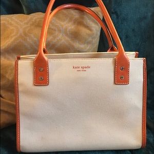 PRICE DROP 🙌 ♠️ KATE SPADE Orange and Cream Tote