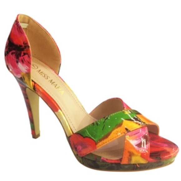Miss Mafia Orange Yellow High Heel New Years Eve