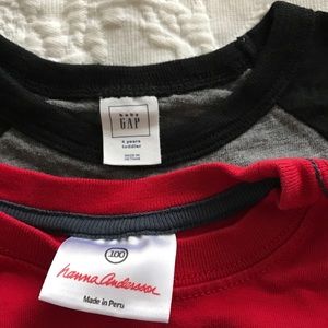 Hanna Andersson and Gap boys long sleeved tees, 4T