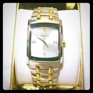 Elgin gold and silver square face watch