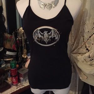 BACARDI BLACK BRA TOP W/LOGO SZ MEDIUM 🦇