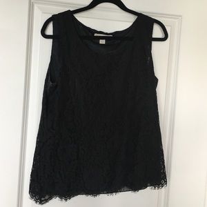 Sleeveless black blouse