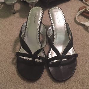 strapless black heels