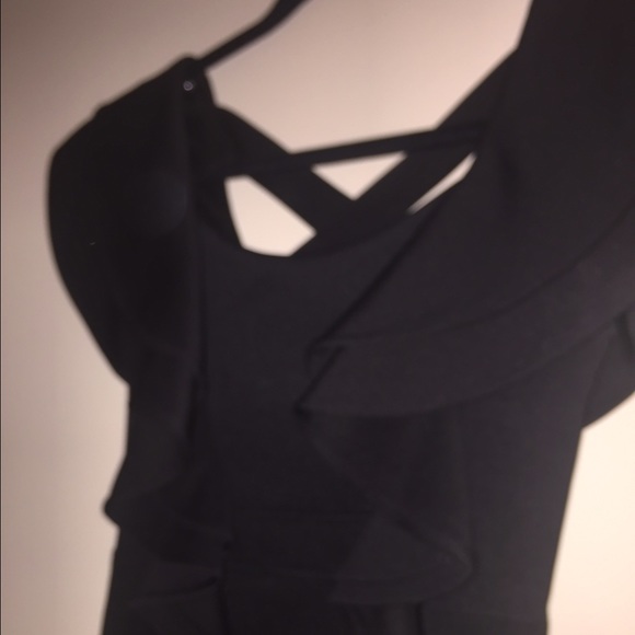 Black mini dress with ruffles - Picture 2 of 4