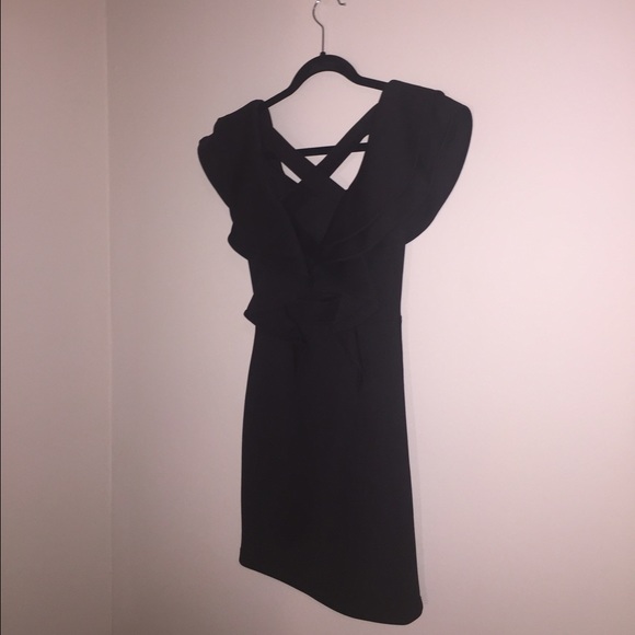 Black mini dress with ruffles - Picture 4 of 4