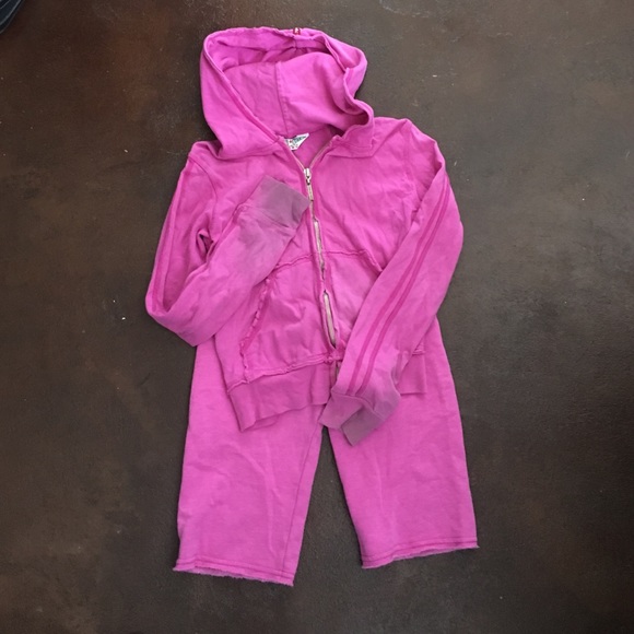 Hard Tail Pink Capri & Hoodie set , 10-12