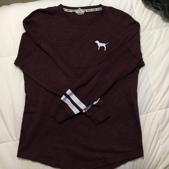 pink victoria's secret crew neck long sleeve