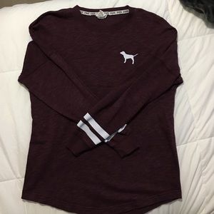 pink victoria's secret crew neck long sleeve