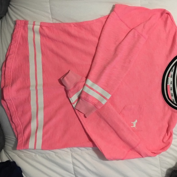 pink victoria's secret crewneck long sleeve