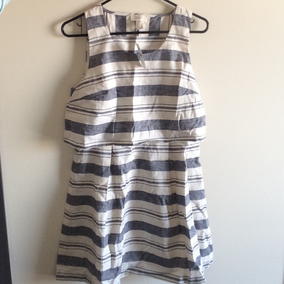 Brand new summer striped navy/white dress, LOFT.