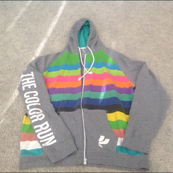 Color Run zip up sweatshirt
