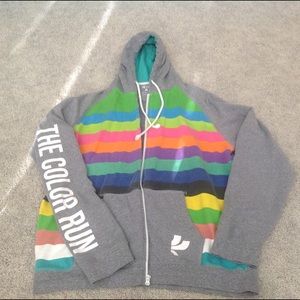 Color Run zip up sweatshirt