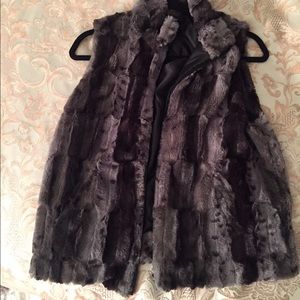 Black and grey faux fur vest!