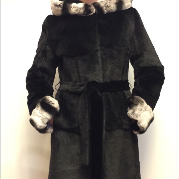 Rabbit and chinchilla fur coat
