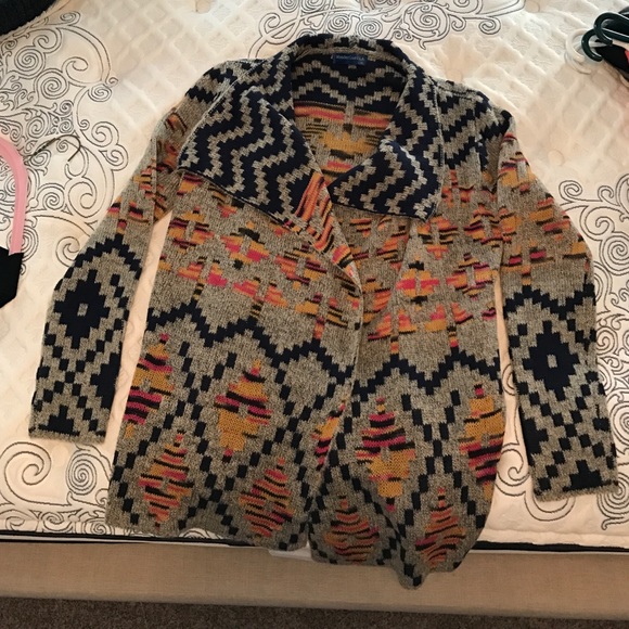 Aztec print cardigan