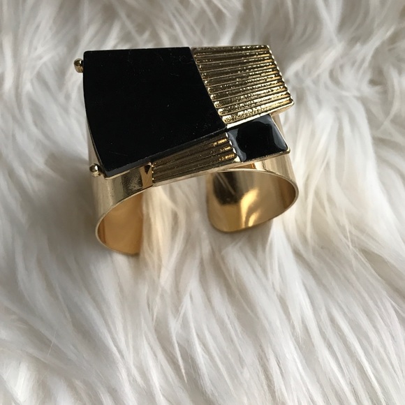 Black and Gold Cuff Bracelet