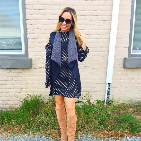 Black and white polka dot dress