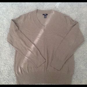 Soft light brown v neck sweater