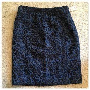 NWT, Ann Taylor, Stunning Blue & Black Print Skirt