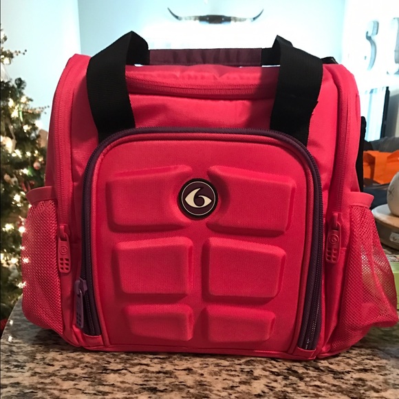 6pack meal prep bag pink/purple